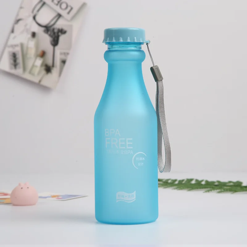 Sky blue Бутылка для воды, яркие цвета, небьющаяся, матовая, герметичная, пластиковый чайник, 550 мл, без бисфенола, портативная бутылка для воды, aguafor, для путешествий - Цвет: Sky blue
