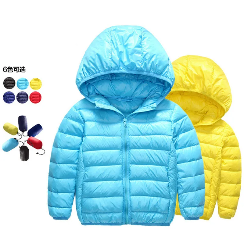 Осенняя парка для мальчиков и девочек легкая пуховая верхняя одежда детей