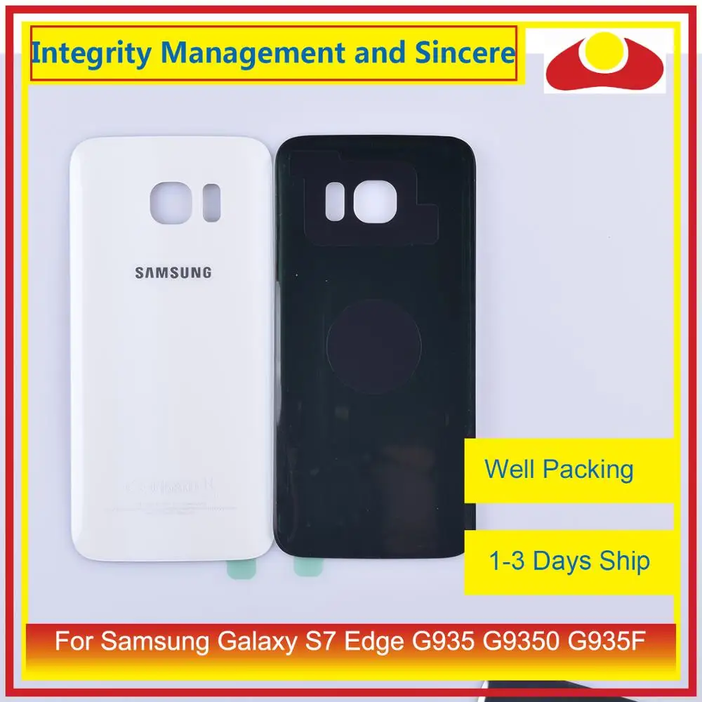 10 шт./лот для Samsung Galaxy S7 Edge G935 G9350 G935F SM корпус батарейного отсека задняя стеклянная