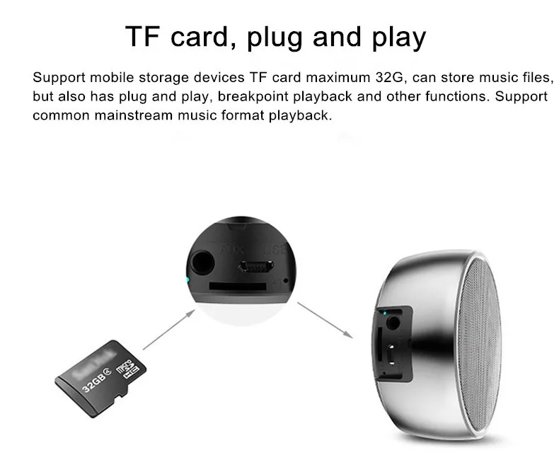 BS01 Мини Bluetooth 4,0 динамик Портативный стереофонический динамик Bass с микрофоном SD TF карта динамик s