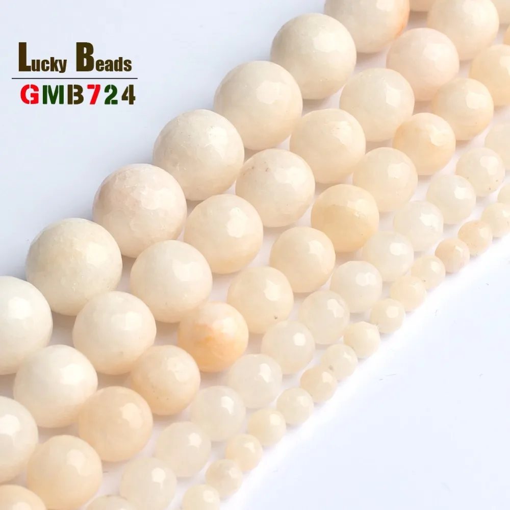 Natural Faceted Round Chalcedony Beads Purple/White /Blue /Red For DIY Making Bracelet Necklace Jewelry 4/6/8/10/12/14mm | Украшения и