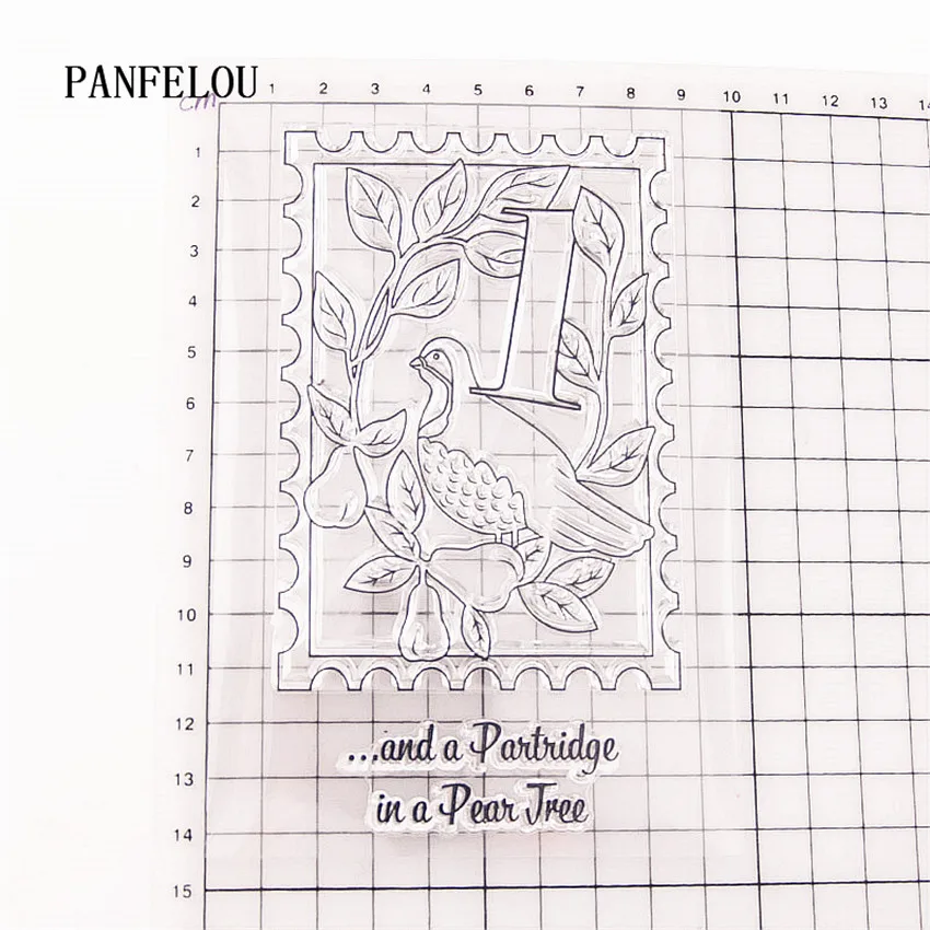 Прозрачные силиконовые резиновые штампы PANFELOU с изображением горной травы для