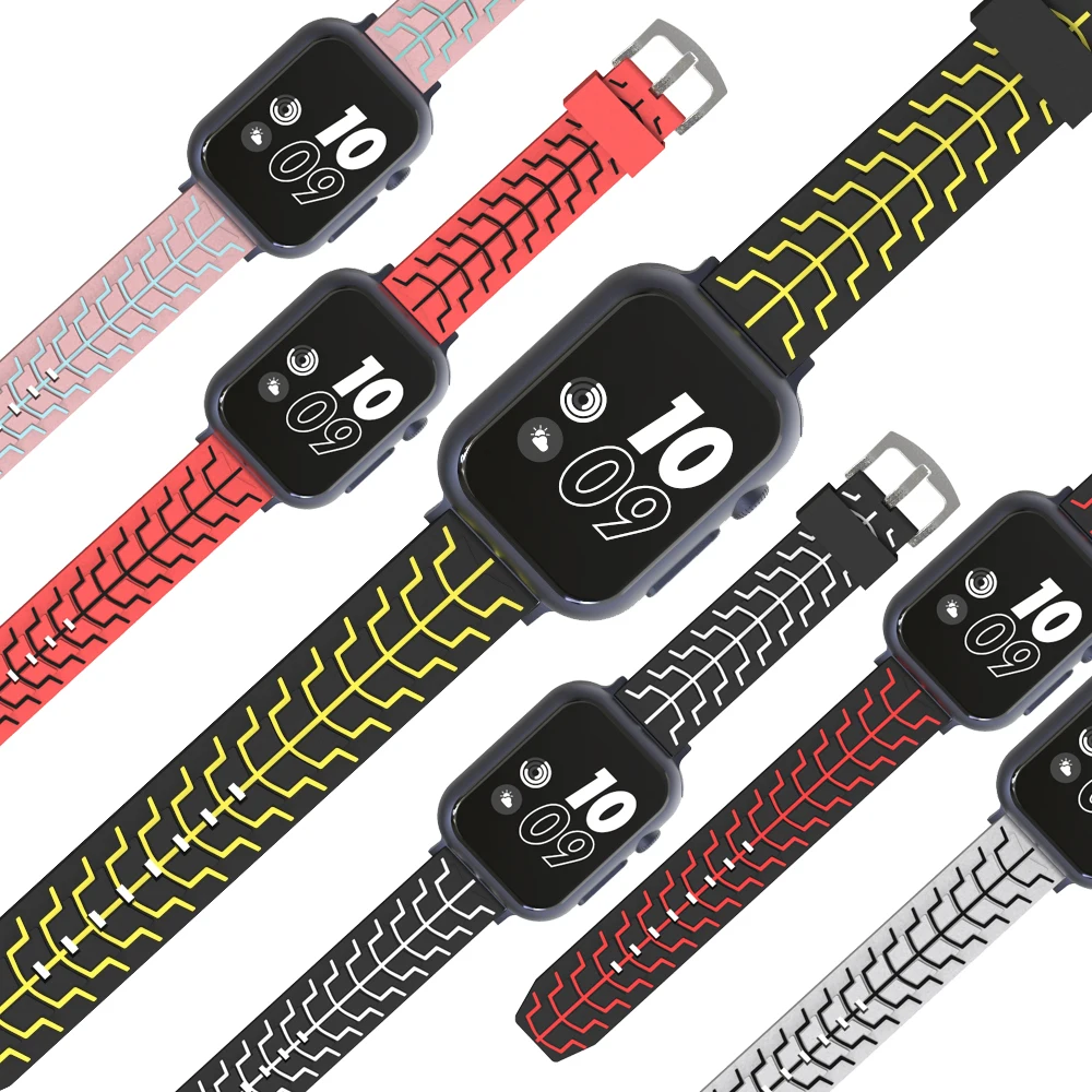 Ремешок UEBN силиконовый спортивный для apple watch Series 4 3 2 1 браслет iWatch 42 мм 38 40 44 |