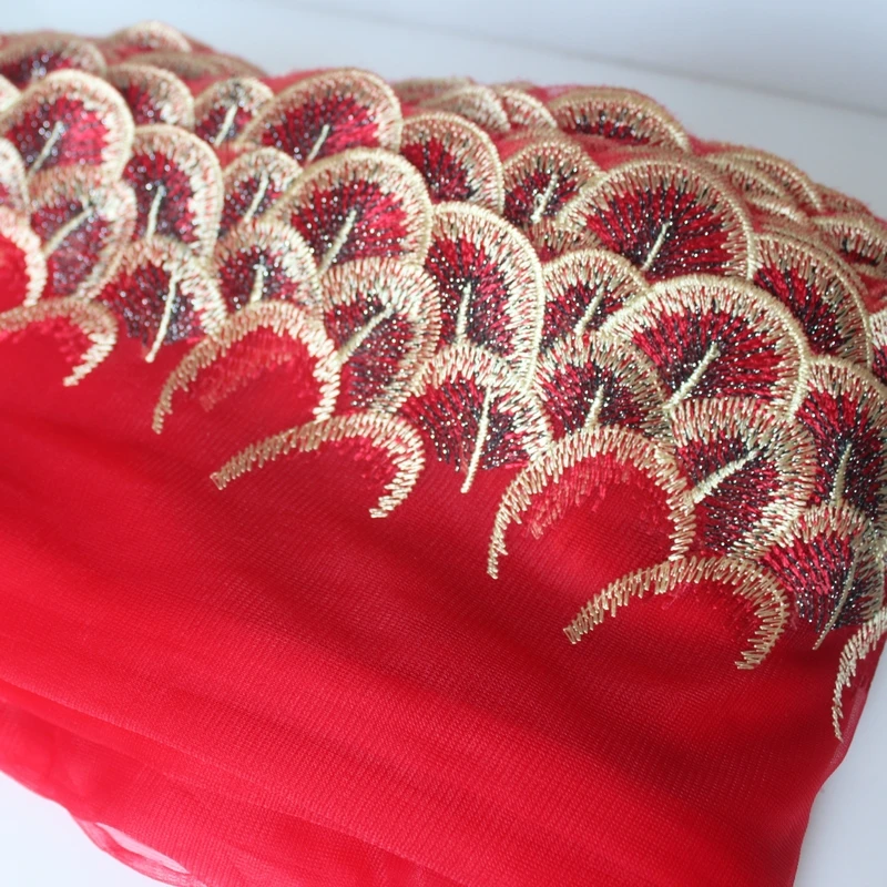 3yards/lot 18CM Red Lace fabrics Mesh embroidery lace Wedding Accessories sewing DIY Doll Party Dress | Дом и сад