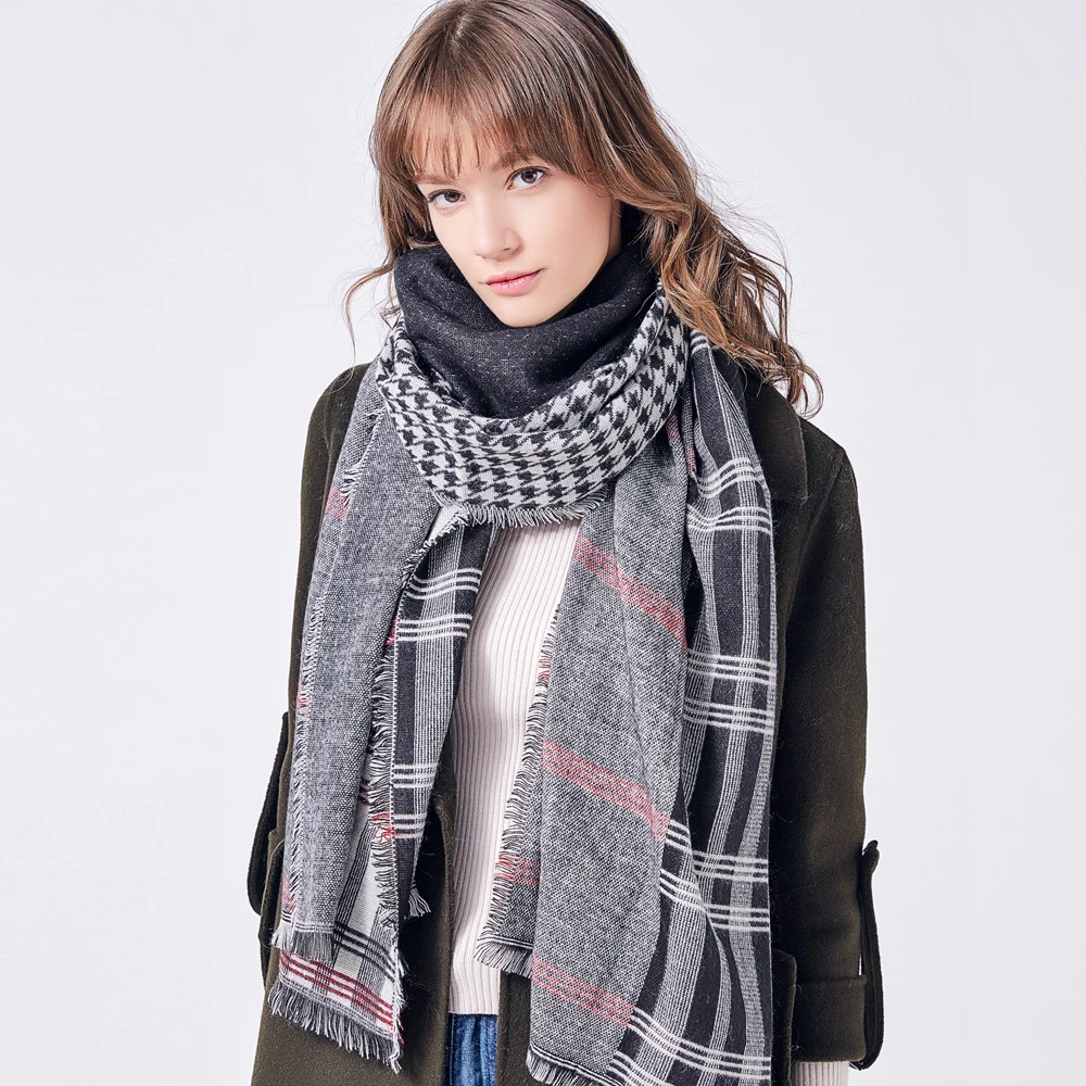 2019 Winter Plaid Scarf Women Scarves Wide Lattices Long Shawl Wrap Female Blanket Warm Tippet | Аксессуары для одежды