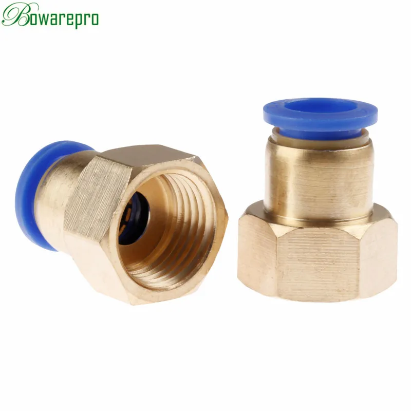 Bowarepro пневматические Женские Прямые соединители 1/8 ''1/4'' 3/8 ''1/2'' внутренняя резьба прямой втулка для соединения воздушной трубы - Цвет: PCF12-04