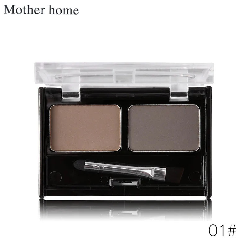 01 Mother Home, макияж для бровей, 2 цвета, палитра пудры для бровей, водонепроницаемые тени для бровей с кистью - Цвет: 01