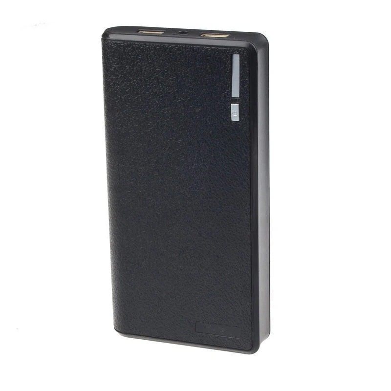 Черный Портативное зарядное устройство с двумя USB, 5 В, 2 А, 6x18650, Внешнее зарядное устройство, чехол для телефона - Цвет: Черный