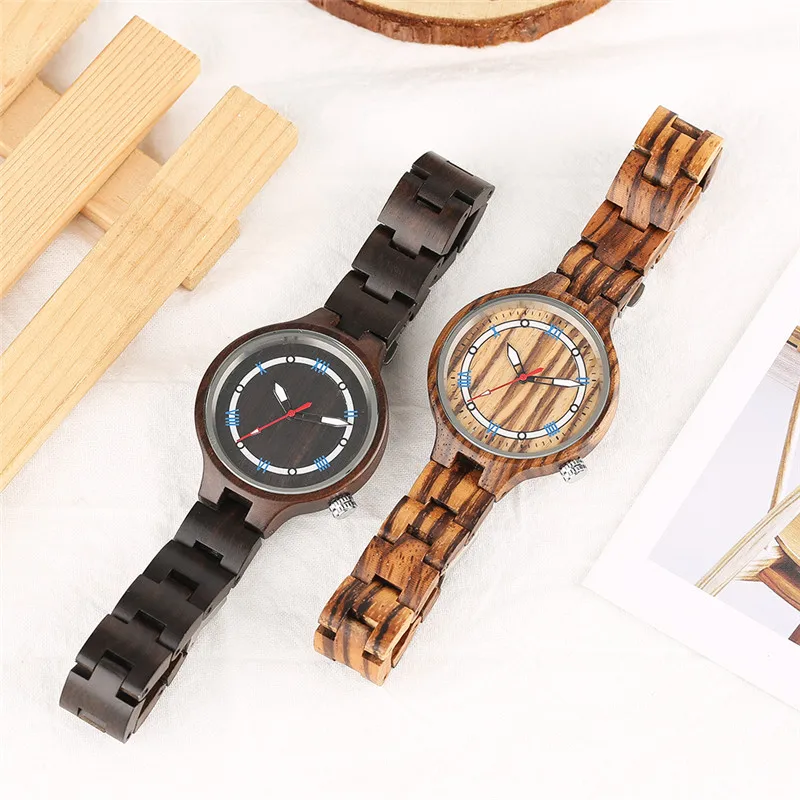 Повседневные женские кварцевые часы ручной работы из сандалового дерева с