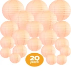 Лампа круглая персиковая для свадебной вечеринки, 20 шт., 6-12 дюймов