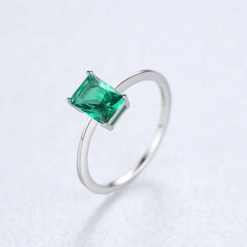 Green Color CZCITY, модные роскошные обручальные кольца с большим изумрудом для женщин, Серебро 925 пробы, кольца для женщин, брендовые ювелирные изделия, аксессуары, подарки - Цвет камня: Green Color