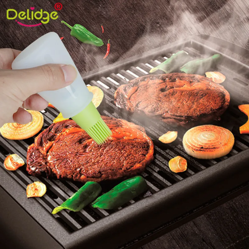 Delidge 1 шт., силиконовая бутылка для масла, щетка для выпечки, жидкое масло, мед, щетки, инструмент для барбекю, для выпечки, блинов, кухонные аксессуары
