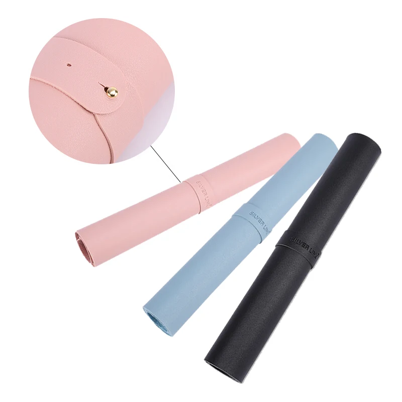 Серебряный коврик для мыши из ПУ большого размера офисный Настольный Кожаный