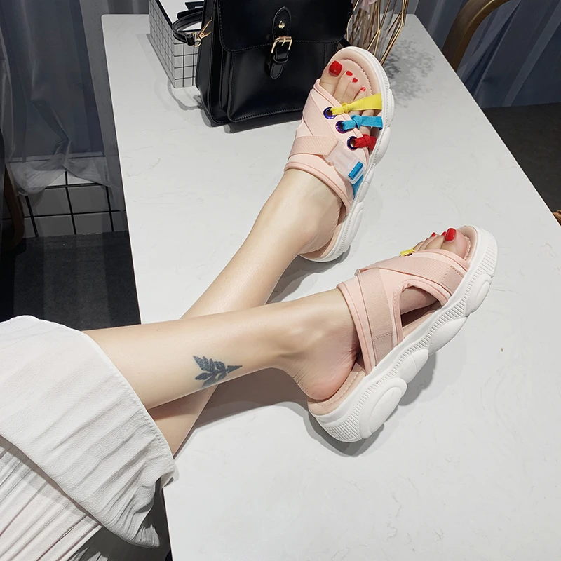 Rimocy/2019 г. летние женские шлепанцы на плоской подошве удобные мягкие разноцветные
