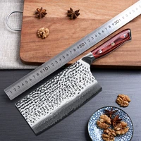 7 inch 67 layers damascus steel meat cleaver knife kitchen knife damascus chopping knife with redwood handle