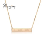 Ожерелье Duoying с гравировкой имени для женщин, колье с цепочкой инициала под заказ, цвет золото 35*6 мм