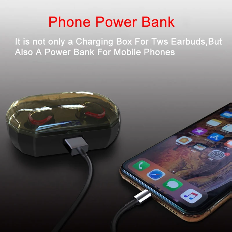 XGODY R10 TWS светодиодный экран Bluetooth наушники 5 0 power Bank Функция шумоподавления