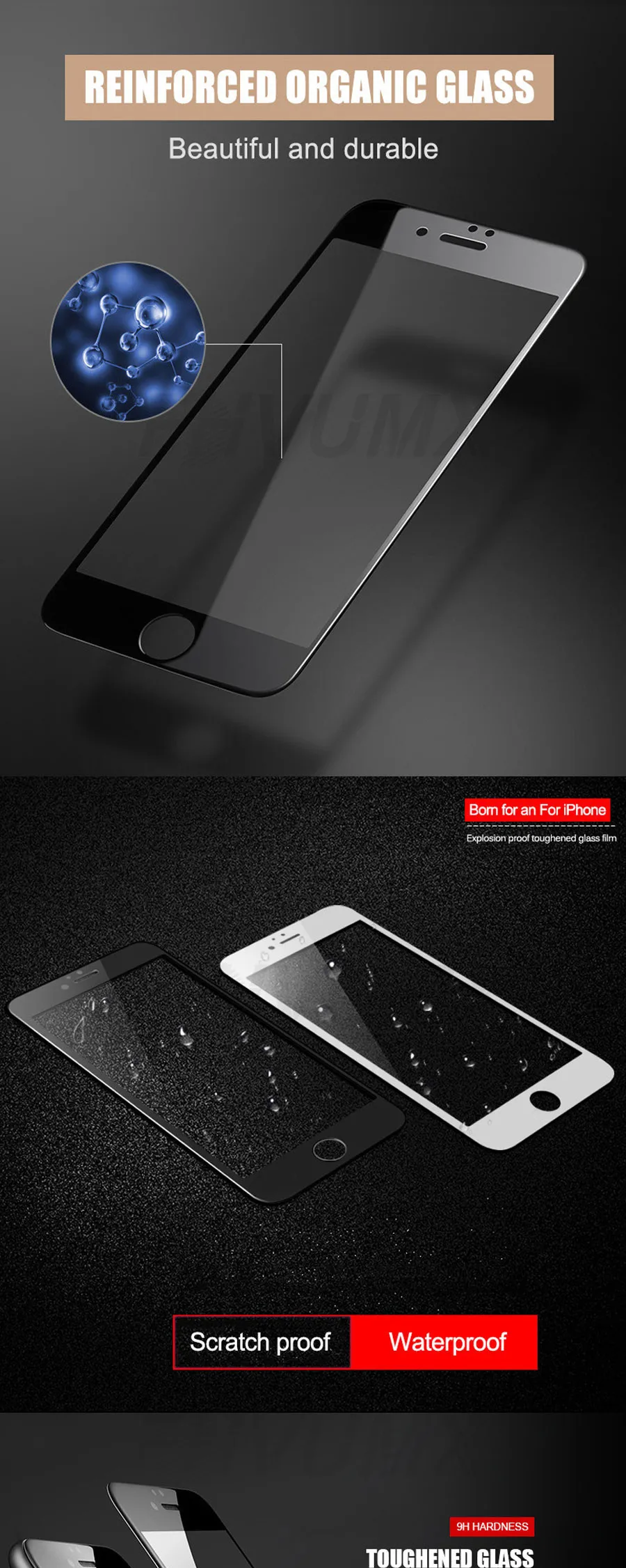 30D изогнутое Защитное стекло для iPhone 7 6S 8 6 Plus 10 полное покрытие протектор экрана на iPhone X XR XS max закаленная пленка