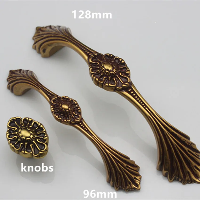 

96mm vintage bronze furniture door handles 128mm antique brass kitchen cabinet drawer dresser cupboard door pulls handles knobs