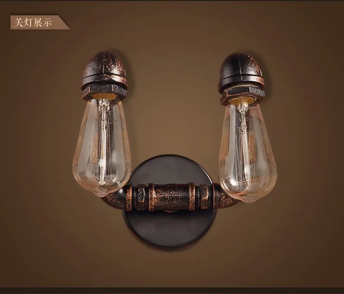 Винтажный настенный светильник в нордическом стиле 2 насадки лофт лампа для