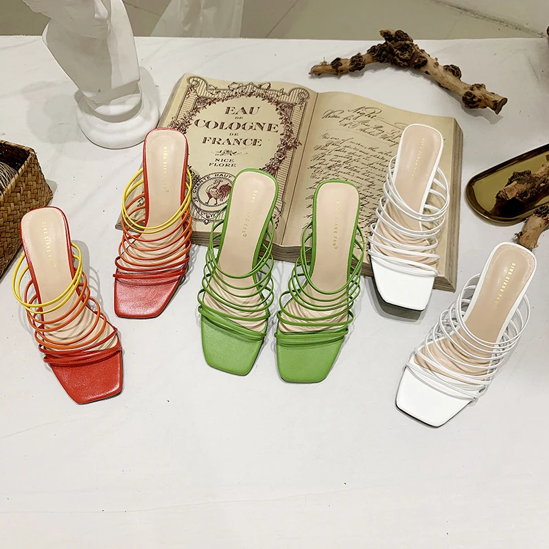 MONMOIRA узкая полоса Винтаж тапочки сандалии Для женщин силиконовые стельки для
