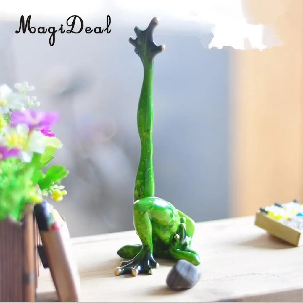 MagiDeal смолы 3D Йога фигурки лягушек миниатюрный орнамент Статут приборной панели автомобиля украшения статуэтки миниатюрные ручной работы