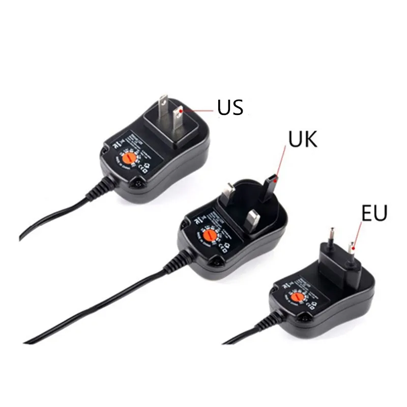 Адаптер 3V 4,5 V 5V 6V 7,5 V 9V 12V 2A 2.5A AC DC Регулируемый адаптер питания Универсальное зарядное устройство для светодиодной ленты 30W SP 500ma