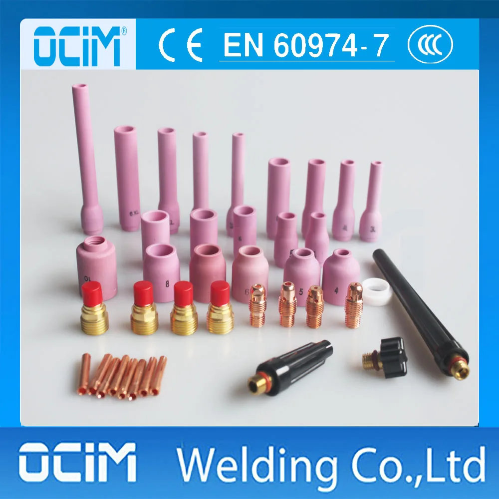 40 шт. набор для TIG Torches длинная алюминиевая насадка корпус цанга сварочный