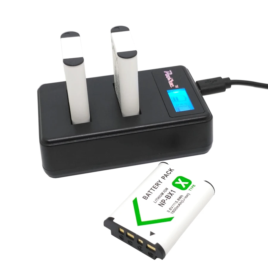 3 шт. NP-BX1 батарея аккумуляторов NP BX1+ Poosue LCD Dual charger для sony HDR-AS200v AS20 AS15 AS100V DSC-RX100 X1000V WX350 RX1 NP-BX1