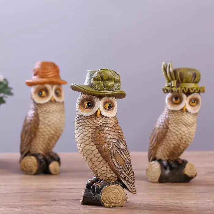

home Decor Cute Owl Ornaments Figurine Gift