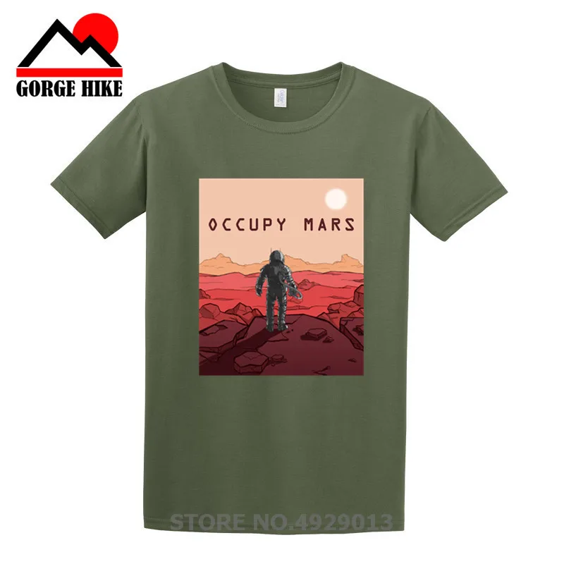 New Star Occupy Mars Adventure Space X Tshirts Volcanic Planet Rocks Men t shirt Back To The Future Galaxy Astronau Wars T Shirt | Мужская