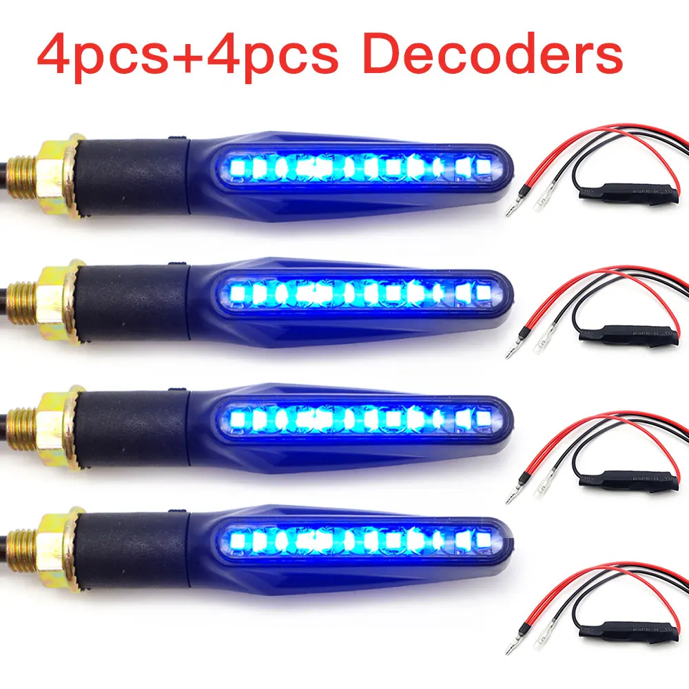 BLUE 4 pieces Поворотники moto rcycles moto led stop blinker для honda CBF yamaha aerox 50 honda cbr 600 f4i honda hornet 900 yamaha r1 - Цвет: BLUE 4 pieces