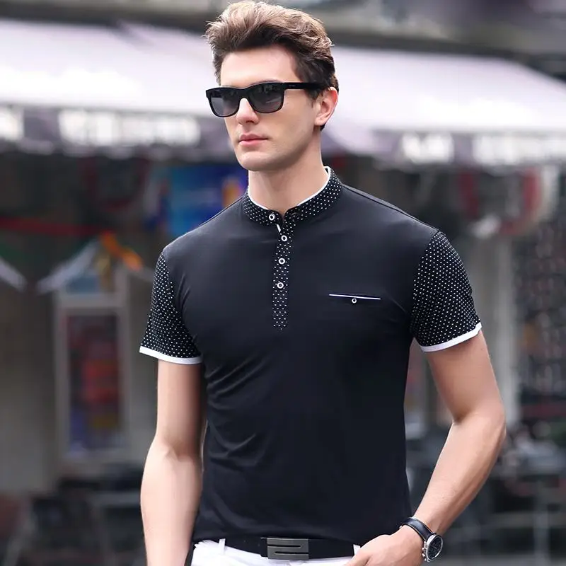 Летняя Новинка 2017 г. Для мужчин Мужские Поло рубашка хлопок короткий рукав в