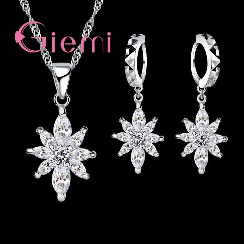 Исчезли Цветок Ювелирные наборы для женщин Свадебные ожерелье серьги в виде