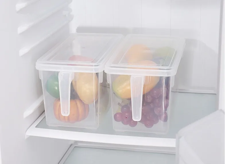 Контейнер для хранения еды в холодильнике с ручкой прозрачный пластиковый