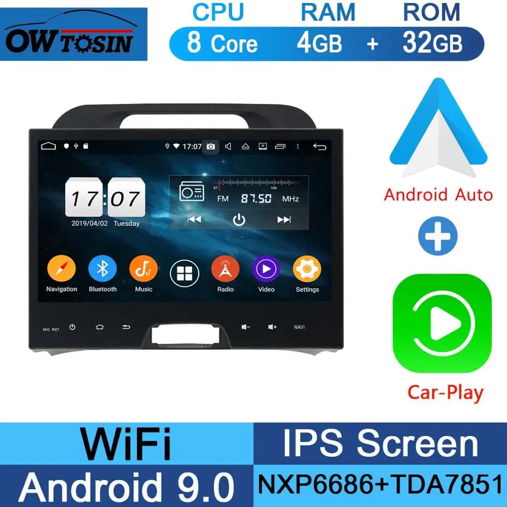 32G CarPlay Android 10," ips 8 ядерный 4G+ 64G Android 9,0 Автомобильный мультимедийный плеер для Kia Sportage R 3 2010- радио gps навигация Parrot BT CarPlay - Цвет: 32G CarPlay Android