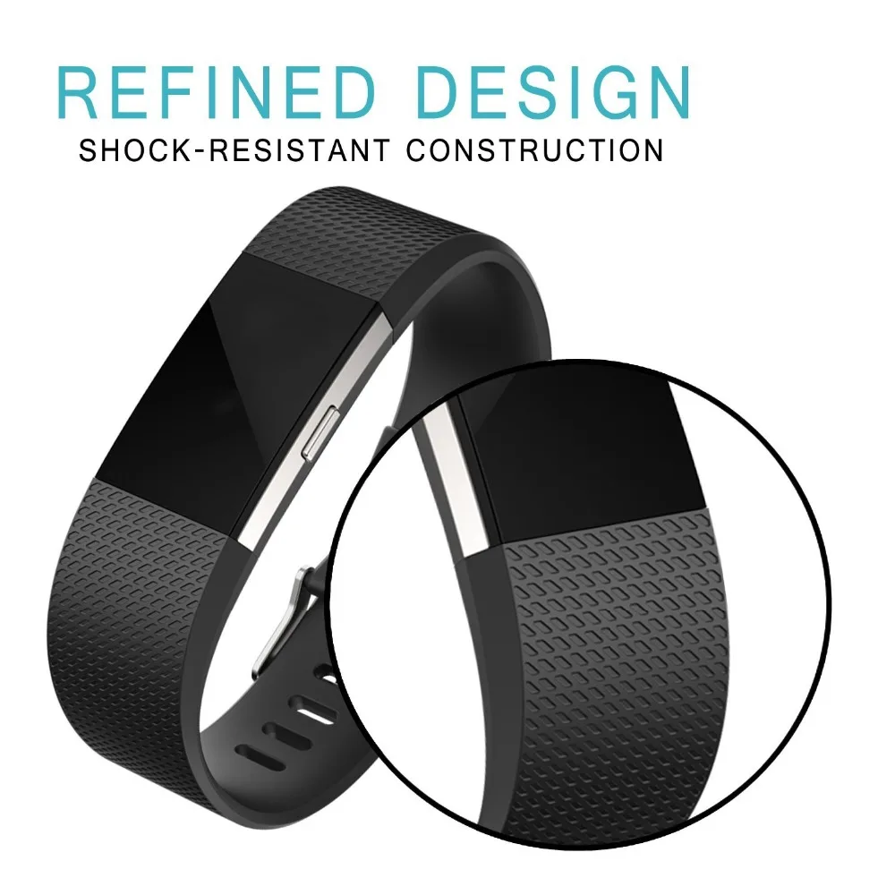 Honecumi 10 упак. для Fitbit Charge 2 ремень прочный Фитнес Браслет для Fitbit заряд 2 заменить Для мужчин Т группа для женщин Для мужчин