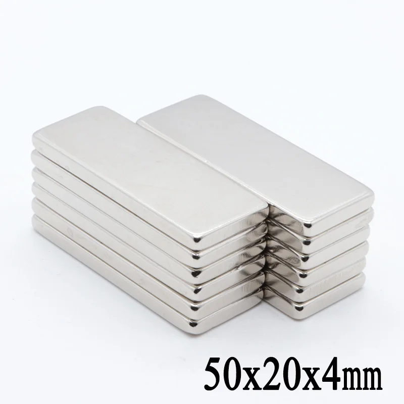 5 шт. 50X20X4 мм сильный неодимовый магнит прямоугольный магнит 50X20X4 мм Сильный магнитный продукт
