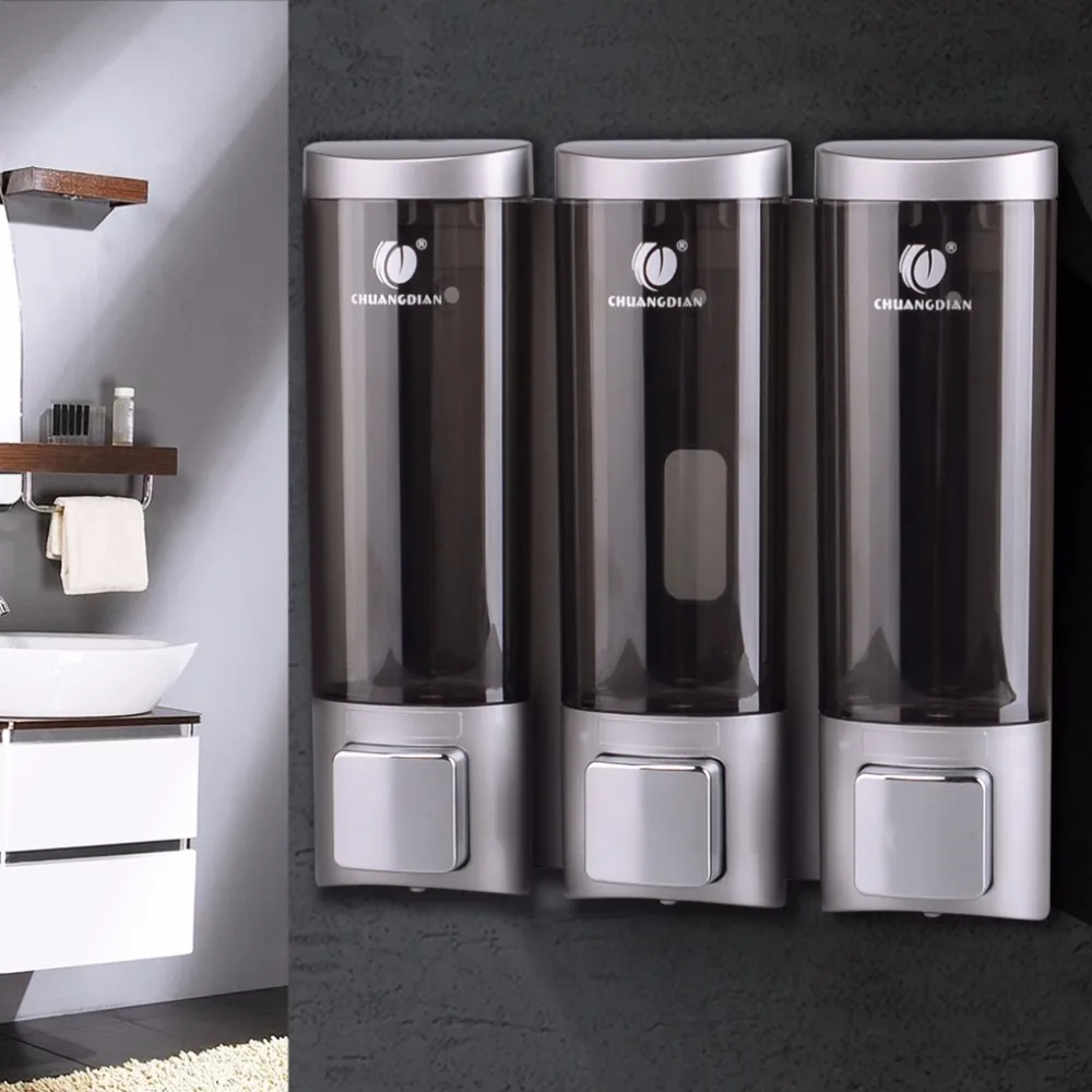 Три головы жидкости мыло диспенсер Настенный Ванная комната дезинфицирующее