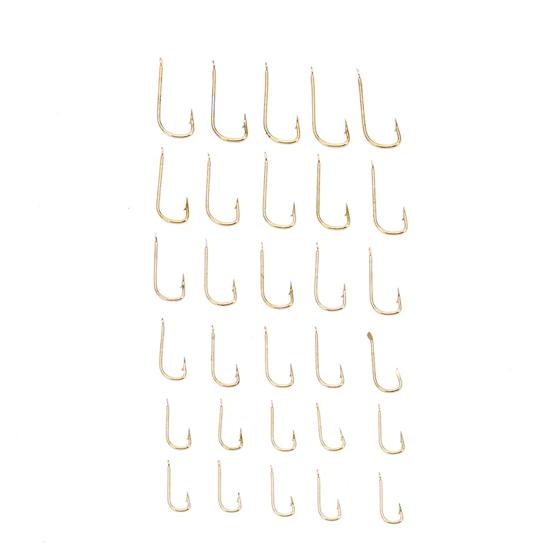 100 шт. золотистого рыболовного крючка из высокоуглеродистой стали размер 1 8 #