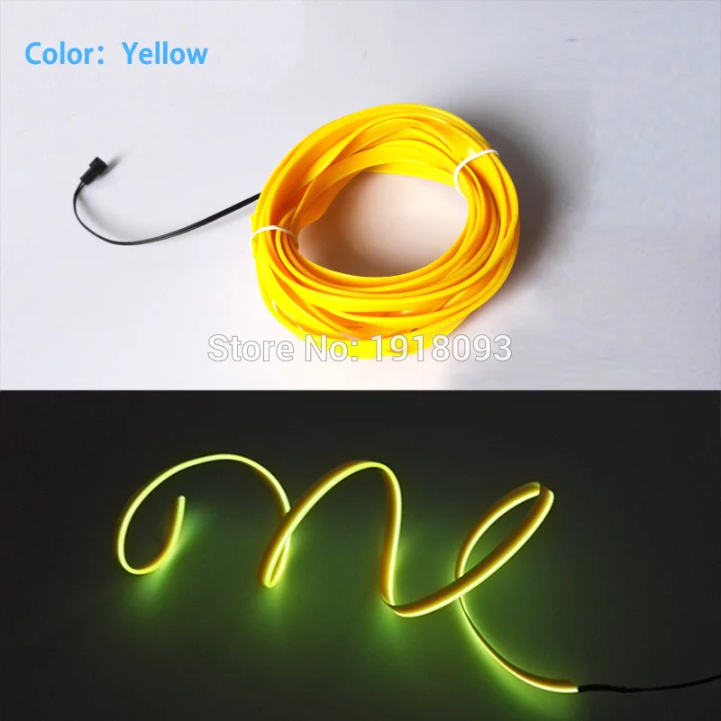 Горячая 2.3mm-skirt EL Wire Светодиодная лента 10 цветов не включить драйвер автомобиля декоративный гибкий неоновый светильник