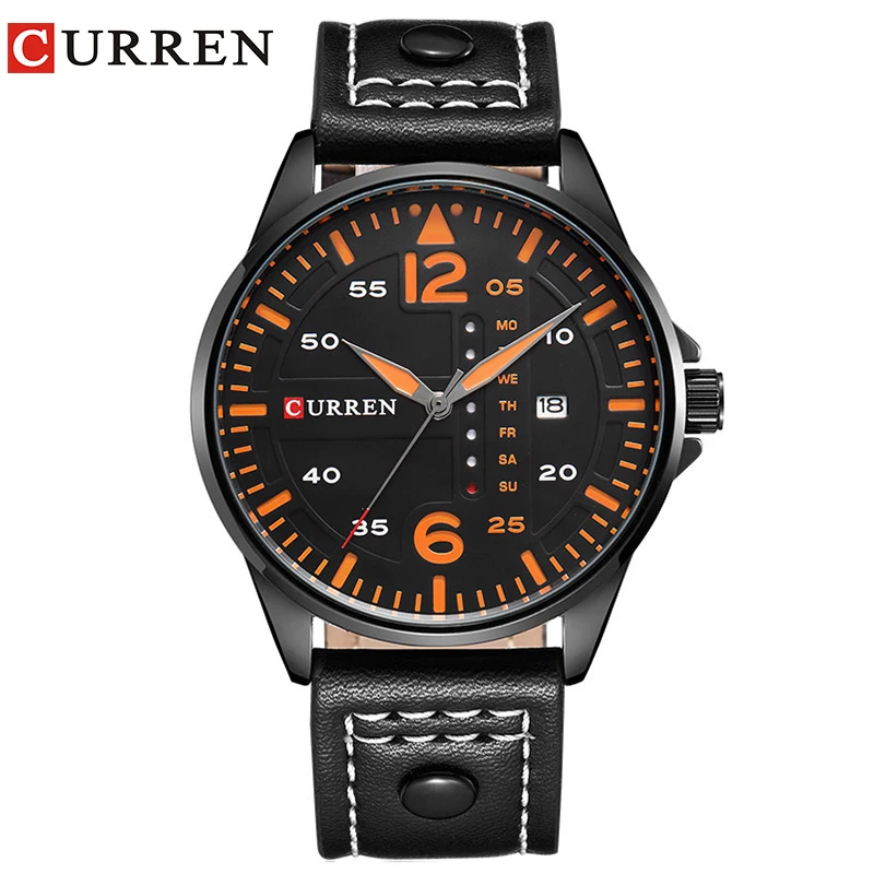 CURREN Luxury Brand Relogio Masculino Дата Кожа Случайные Люди Вахты Спортивные Часы Кварцевые