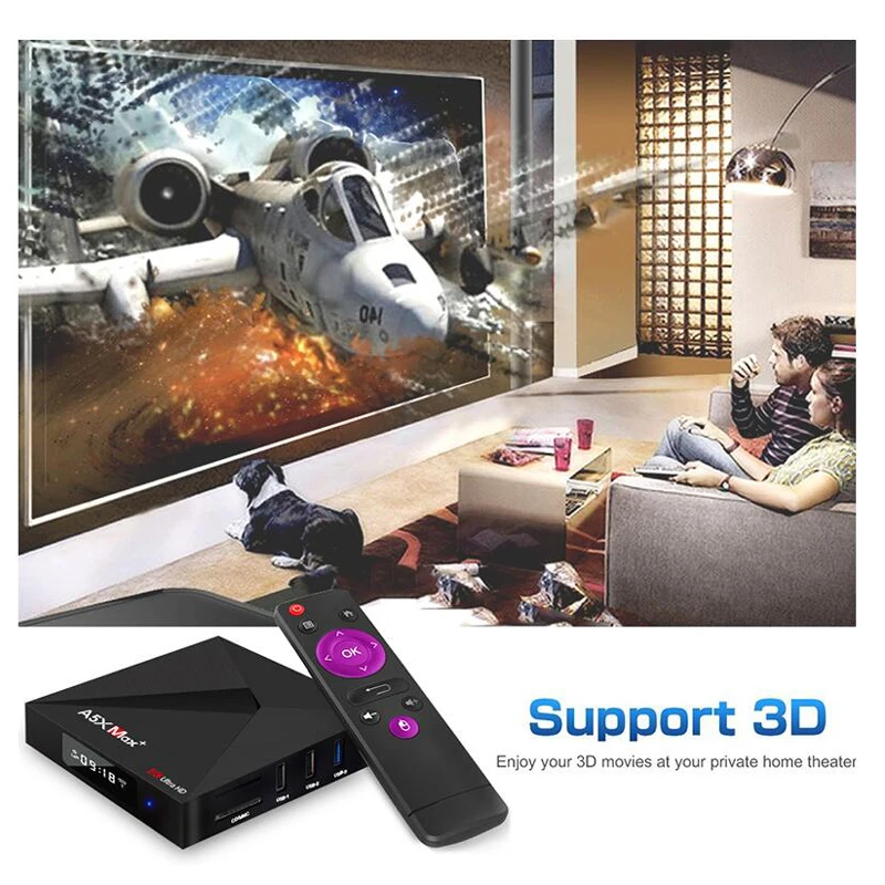OTHA A5X Max 4 ГБ 32 Smart Android 7 1 ТВ Box двойной WiFi 1000 м LAN BT RK3328 Quad Core MINI PC VP9 H.265 HDR10 К