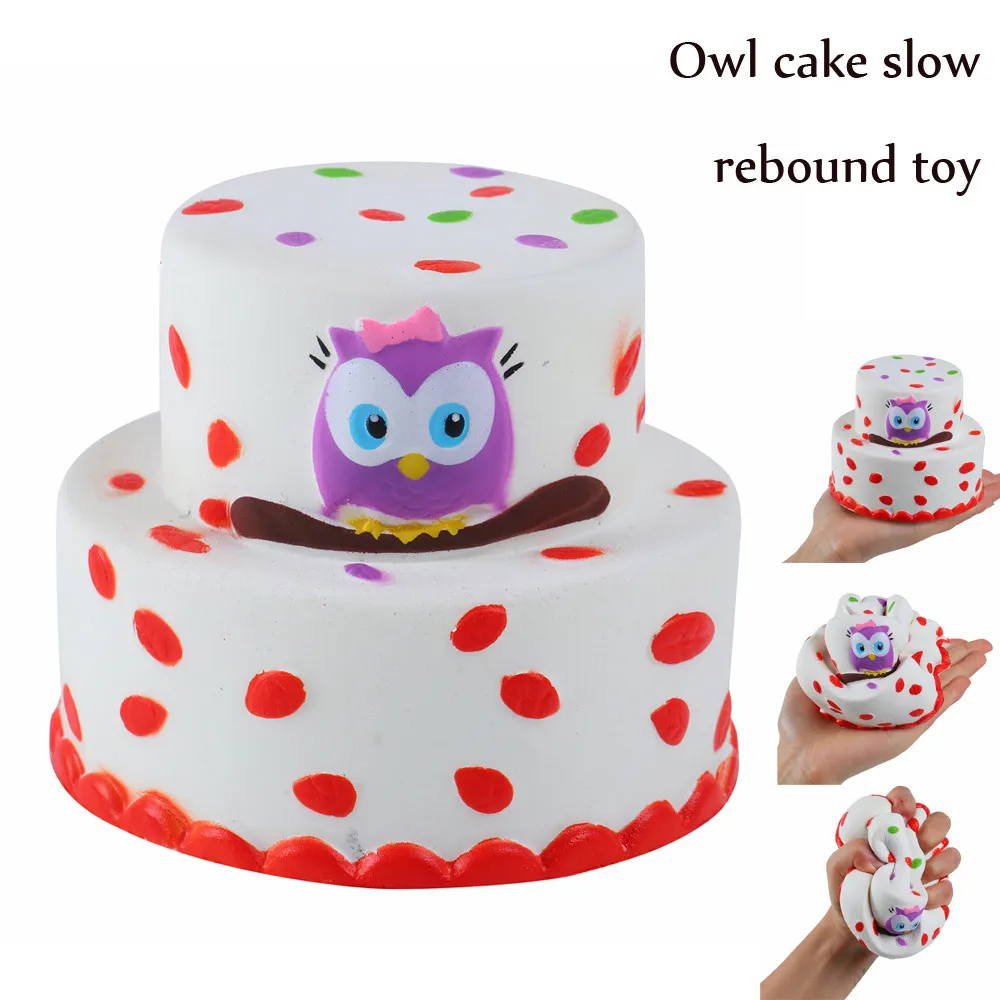 1 шт. сжимаемые Изысканные милые сова торт Ароматические медленно поднимающиеся