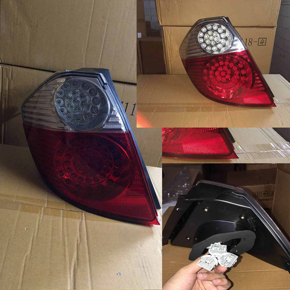 2 Pieces LED Taillights For Honda Fit Jazz Tail Lamp Hatchback Back Lamp 2009 2010 2011 2012 Red Black Color
