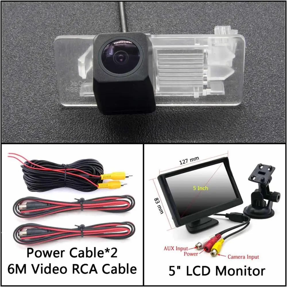 Cam Add 5 inch LCD Full HD резервная камера заднего вида для Skoda Rapid FL Rapid Spaceback хэтчбек Octavia Автостоянка ЖК-зеркало монитор - Название цвета: Cam Add 5 inch LCD