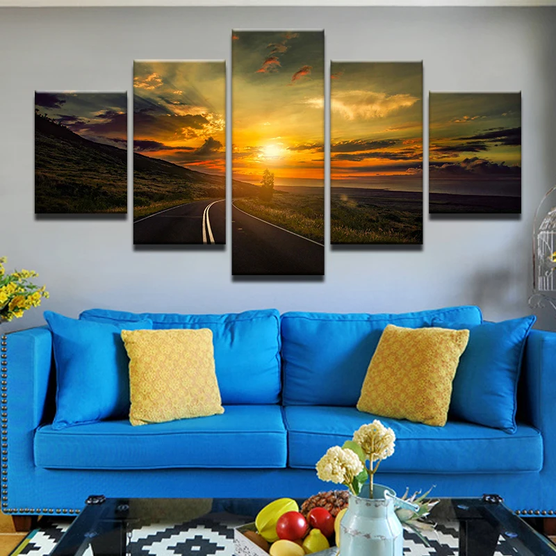 HD печатных страны Eoad на закате масляной живописи Детская комната Декор Принт
