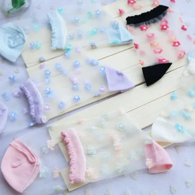 each color 1 pair Новинка, 5 пар/партия, женские тонкие прозрачные носки в деревенском стиле, женские сексуальные прозрачные шелковые носки без пятки с цветами, Meias Feminino, короткие носки - Цвет: each color 1 pair