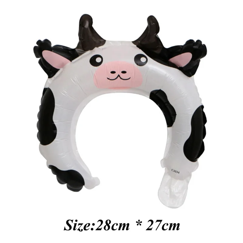 Cow 9 50 шт в наборе, милые животные диадема ободок для волос надувные шары Mickey Minnie лягушка "Кролик", "Медвежонок" детских празднований дня рождения Свадебная вечеринка украшения для детских игрушек - Цвет: Cow 9