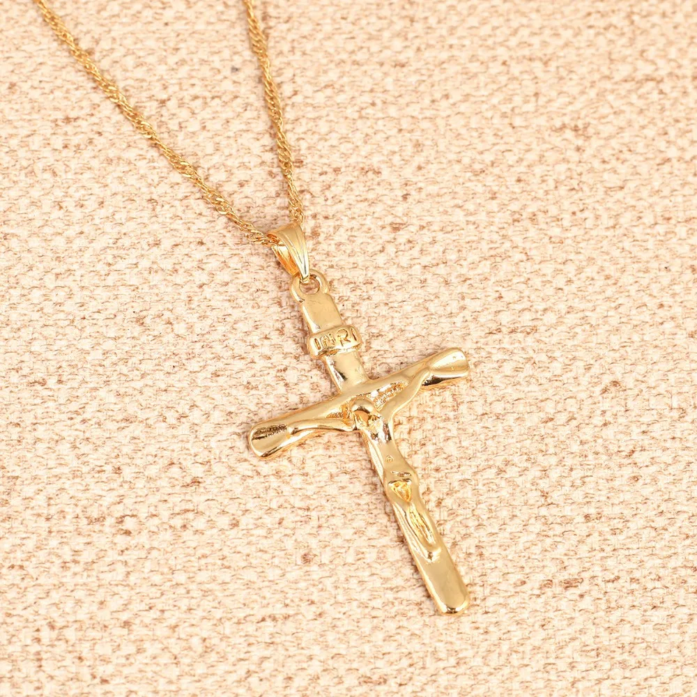 Мужской крест ожерелье Подвеска для женщин инри Иисус Распятие христианство